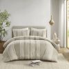 3 Piece Striped Cotton Comforter Set