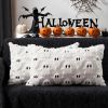 Halloween Pillow Covers 12x20 inch Set of 2 Beige Ghost Throw Pillow Cases Soft Plush Faux Fur Wool Couch Cushion Case for Chair Sofa Bedroom Living R