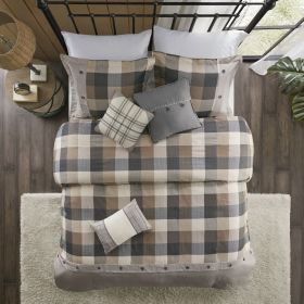 6 Piece Herringbone Duvet Cover Set (Color: as Pic)