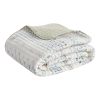 3 Piece Printed Microfiber Seersucker Quilt Set