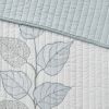 6 Piece Embroidered Quilt Set with Throw Pillows